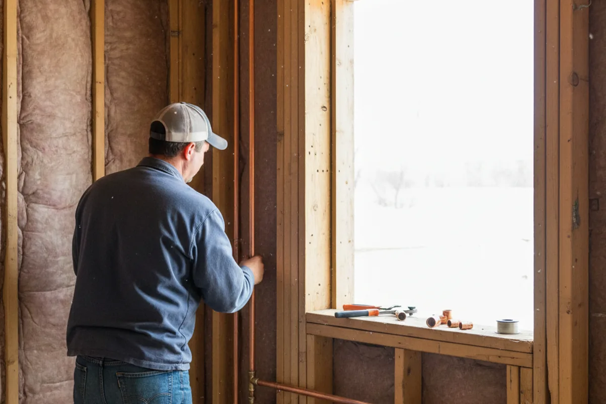 Licensed plumber running new copper supply lines in a Kelso home